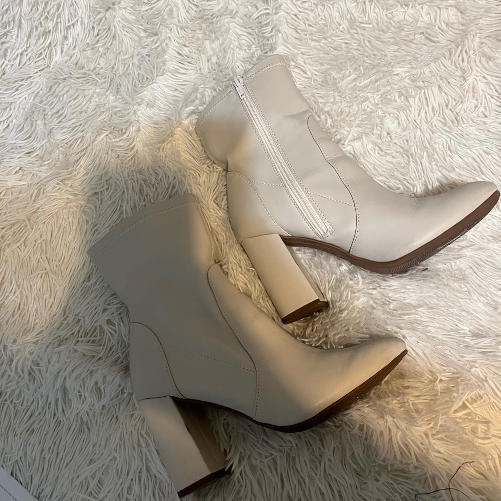 White ankle boots